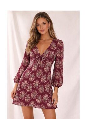 American Eagle Outfitters Red Floral Dress
